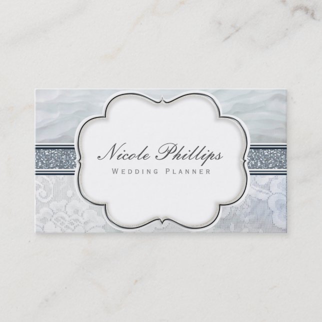Carte de visite Heavenly Ruffles & Lace Wedding Ch (Devant)
