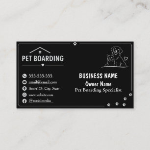 Carte De Visite Hébergement personnalisé pour animaux de compagnie