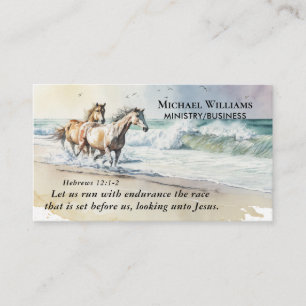 Carte De Visite Hébreux 12 1-2 Courez avec la Bible de l'Endurance