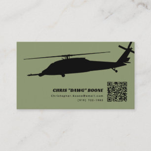 Carte De Visite Hélicoptère moderne Pavehawk noir et vert