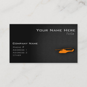 Carte De Visite Hélicoptère Orange