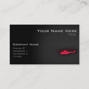 Carte De Visite Hélicoptère rouge Crimson