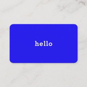 Carte De Visite Hello Bleu néon