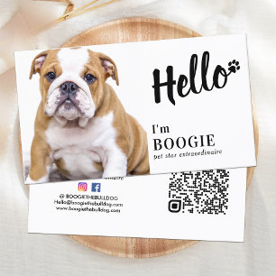 Carte De Visite Hello Custom Photo Social Media Pet Influencer
