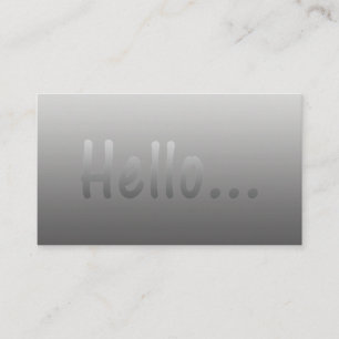 Carte De Visite Hello Gradient One Color Silver avec du texte pers