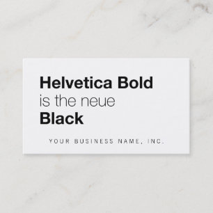 Carte De Visite Helvetica Bold est le Neue Black