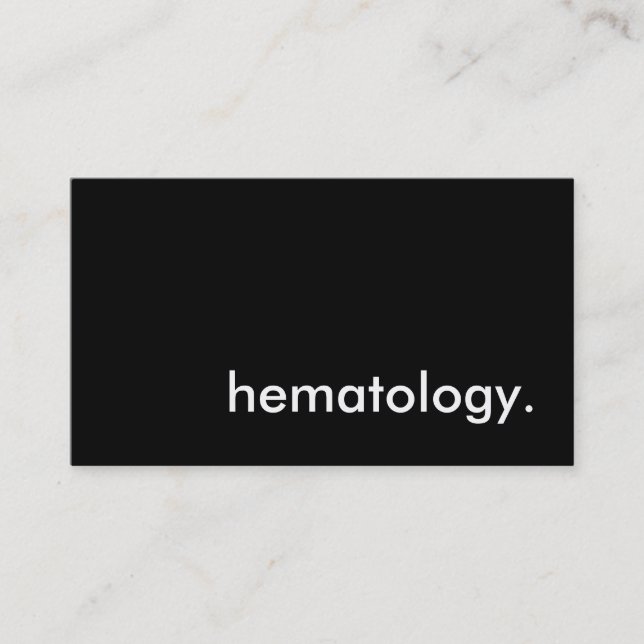 Carte De Visite hématologie. (Devant)