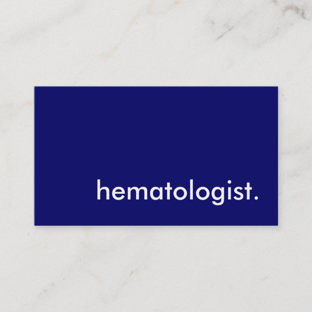Carte De Visite hématologue. (Devant)