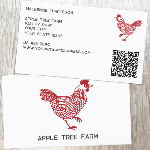 Carte De Visite Hen élevage d'oeufs de volaille de poulet QR Code