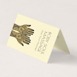 Carte De Visite Henna Mehndi Massage des mains
