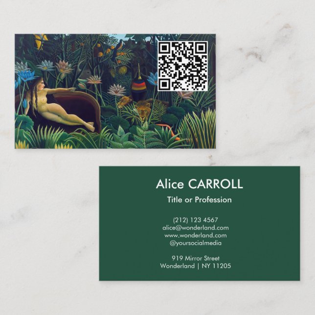 Carte De Visite Henri Rousseau - Le Rêve / The Dream - Code QR (Devant / Derrière)