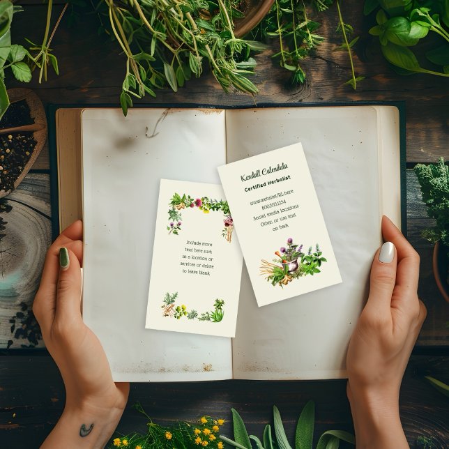 Carte De Visite Herbalist Natural Healer Business Cards (Créateur téléchargé)