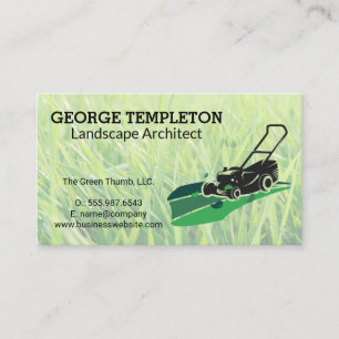 Carte De Visite Herbe Tondeuse à gazon Industrie de l'aménagem