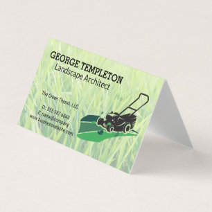 Carte De Visite Herbe   Tondeuse à gazon   Industrie de l'aménagem