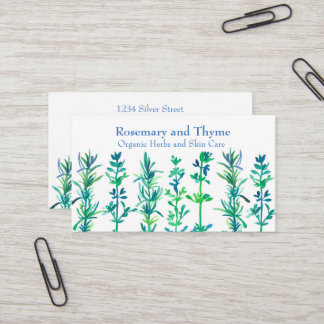 Carte De Visite Herbes d'aquarelle d'abeille de romarin