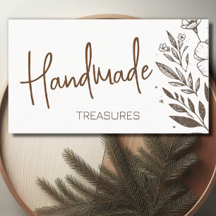 Carte De Visite Herbes Florales Artisanat artisanal Dessin de fleu