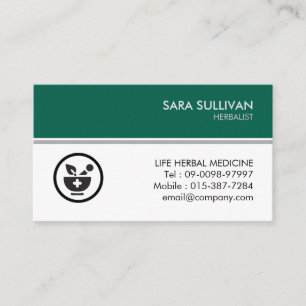 Carte De Visite Herbes médicinales de pilules de mortier