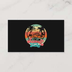 Carte De Visite Heure d'été Surf Funny Beach Famille Vacances Matc