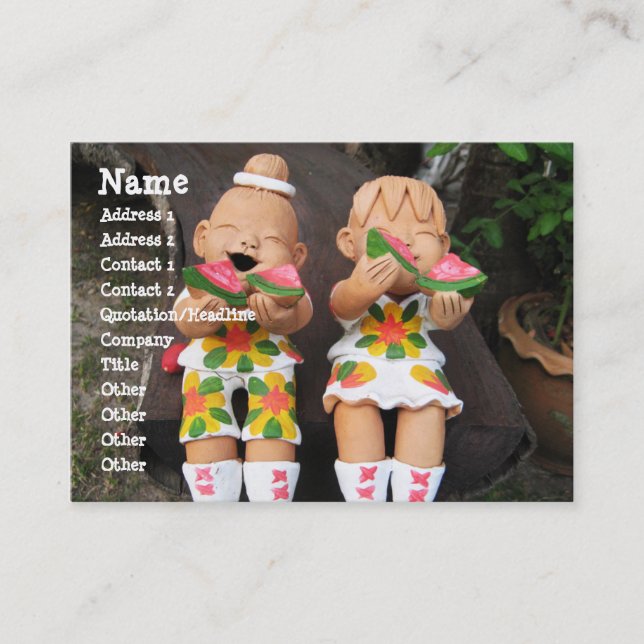 Carte De Visite Heureux amis de la pastèque (Devant)