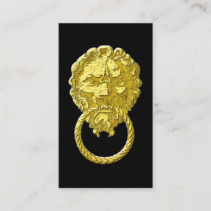 Carte De Visite Heurtoir de porte vintage de lion d'or