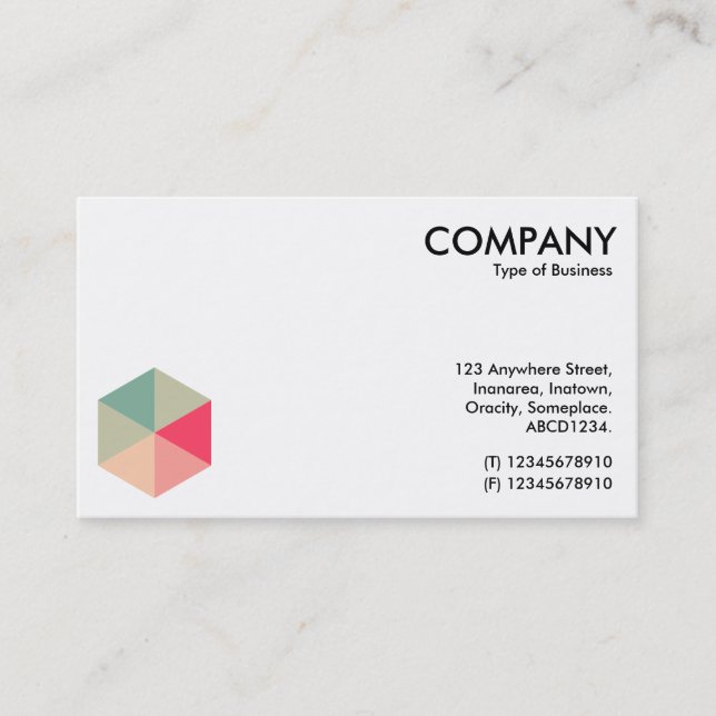 Carte De Visite Hexagon couleur 04 (Devant)