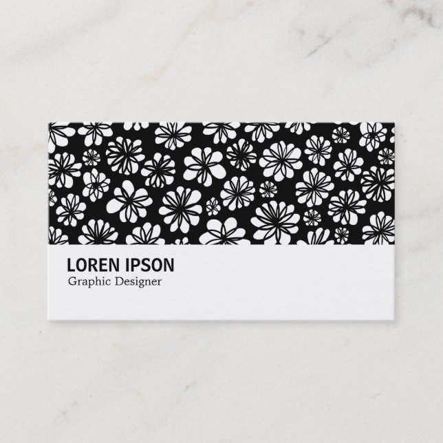 Carte De Visite Hi-Phi - 0100 - Fleur noir et blanc (Devant)