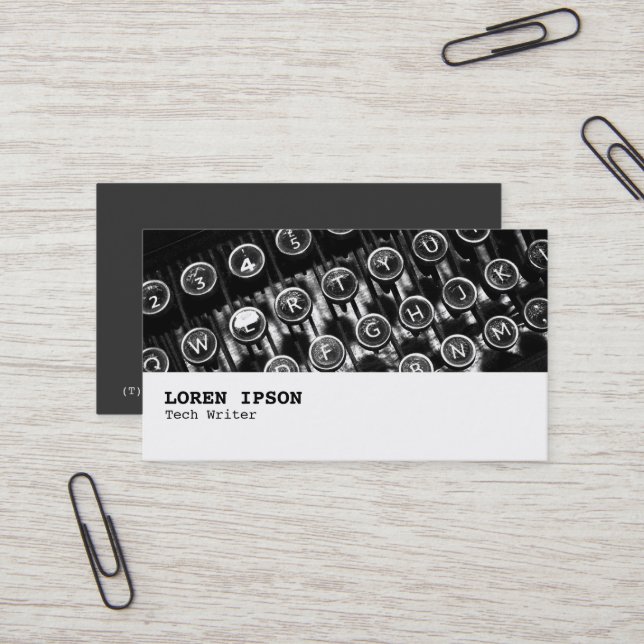 Carte De Visite Hi-Phi - 0256 - Ancienne machine à écrire (Devant/Arrière en situation)