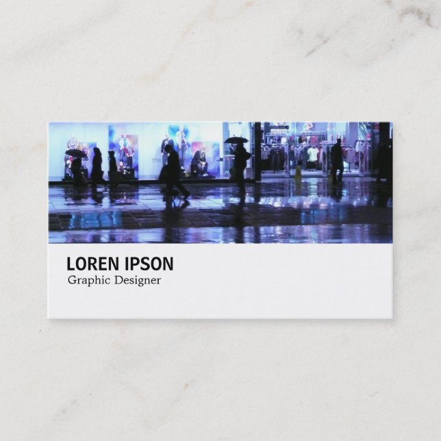 Carte De Visite Hi-Phi - 035 - Shopping dans la pluie (Devant)