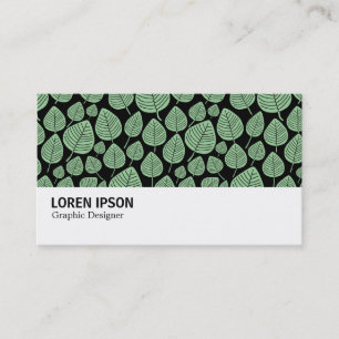Carte De Visite Hi-Phi - 0379 - Feuilles - Vert pâle sur noir