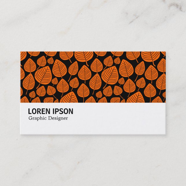 Carte De Visite Hi-Phi - 0387 - Feuille - orange sur noir (Devant)