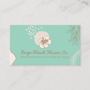 Carte De Visite Hibiscus calligraphie de mariage fleur verte