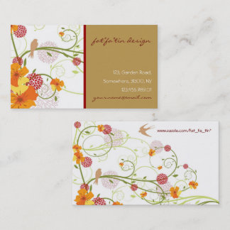 Carte De Visite Hibiscus et hirondelles Jardin floral élégant