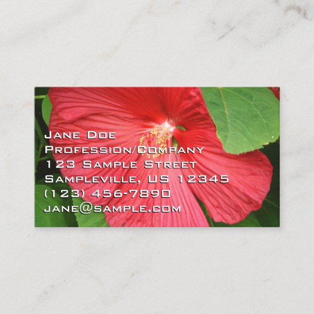 Carte De Visite Hibiscus Flower Bright Magenta Floral (Devant)