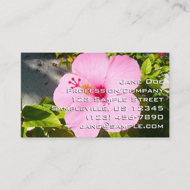 Carte De Visite Hibiscus rose Fleur tropicale (Devant)