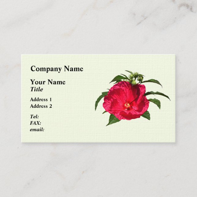 Carte De Visite Hibiscus rose foncé (Devant)