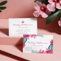 Hibiscus rose Topique Aquarelle Florale & Foliage