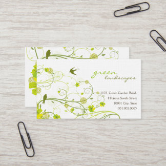 Carte De Visite Hibiscus vert Avales Oiseaux Élégants Jardin Flora