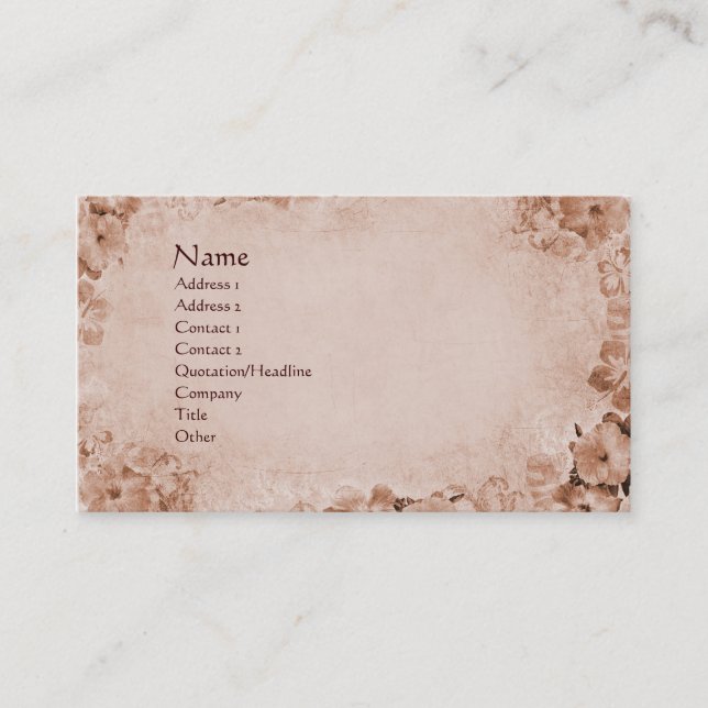 Carte De Visite Hibiscus vintage (Devant)