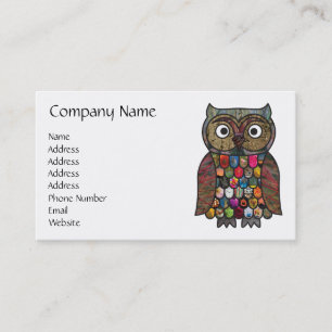 Carte De Visite Hibou de patchwork