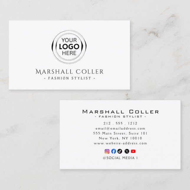 Carte De Visite High-End Luxury Logo Business Cards (Devant / Derrière)