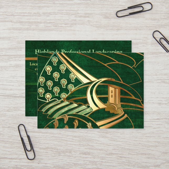 Carte De Visite Highlands 1 SERVICE D'ARBRE DE PAYSAGE Celtique (Devant/Arrière en situation)