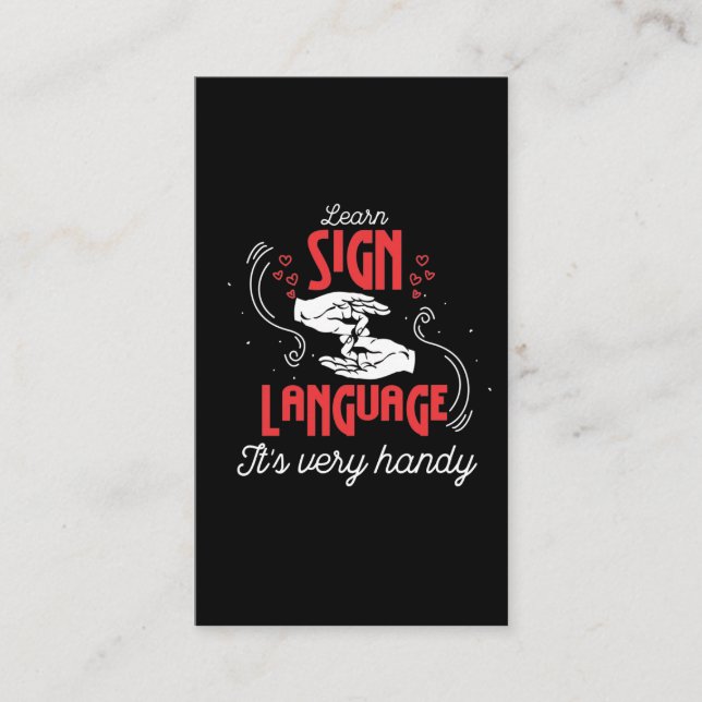 Carte De Visite Hilaried Learn American Sign Language Humour (Devant)