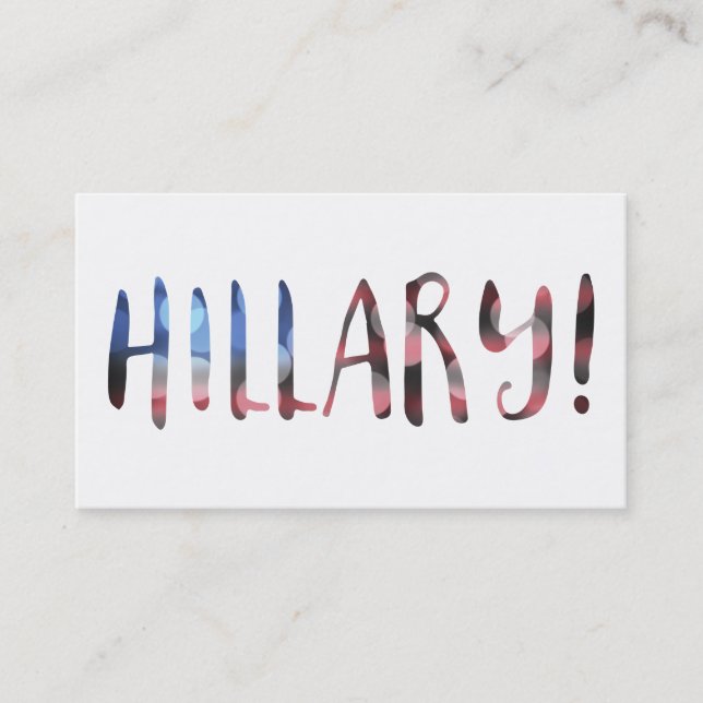 Carte De Visite Hillary Clinton bokeh (Devant)