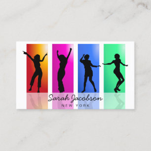 Carte De Visite Hip hop de la danseuse noire Silhouette Arc-en-cie