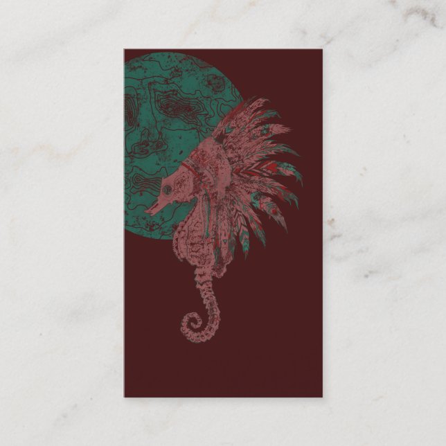 Carte De Visite hippocampe au bord de la lune (Devant)