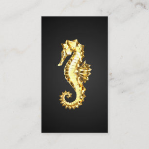 Carte De Visite Hippocampe Polygonal Or