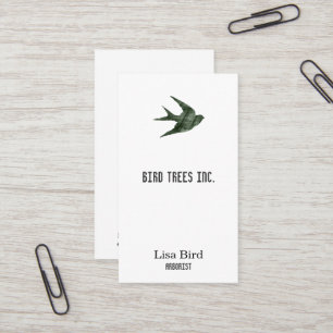 Carte De Visite Hirondelle (style d'impression typographique)