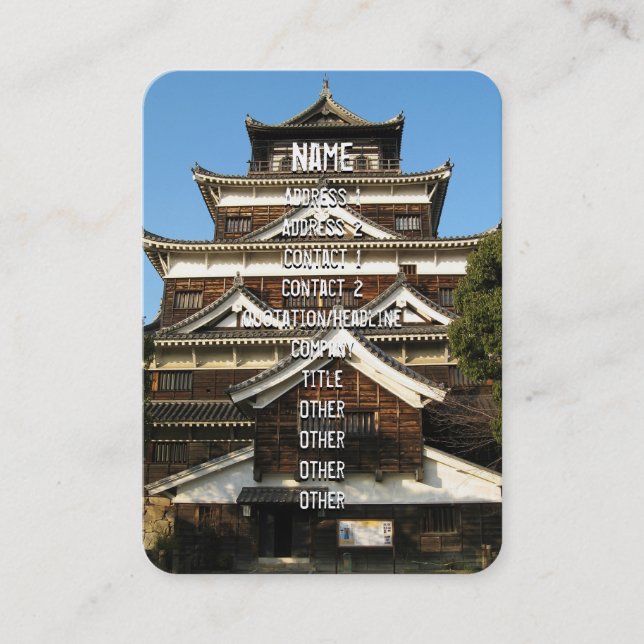 Carte De Visite Hiroshima Castle 広 島 城, Hiroshima, Japon (Devant)