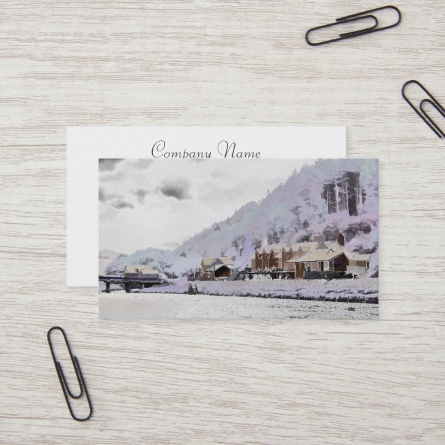 CARTE DE VISITE HIVER AU PAYS DE GALLES (Devant/Arrière en situation)