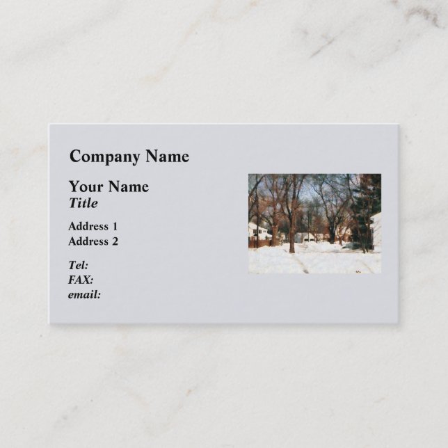 Carte De Visite Hiver dans ma rue (Devant)